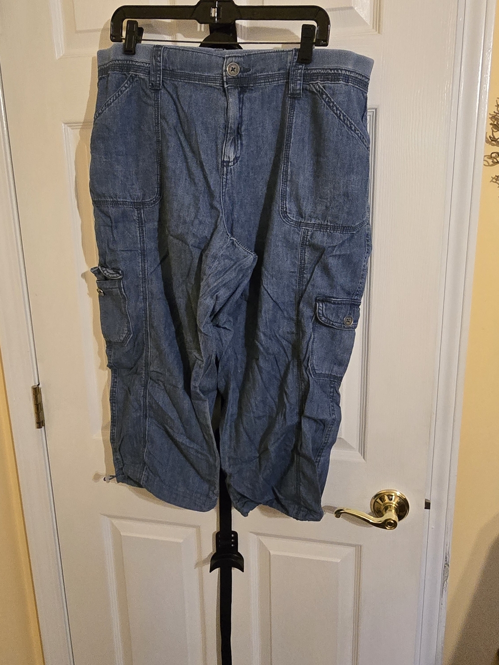Style & Co. Light Blue Denim Cargo Capris